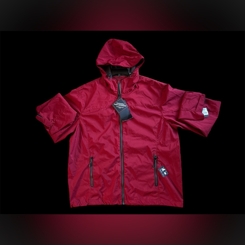 Hawke & Co Sport XXL Packable Rain Defender Jacket Red Water Resistant NWT